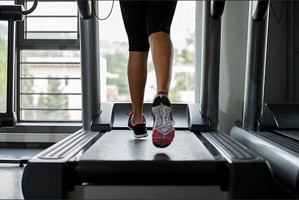 Running on a treadmill